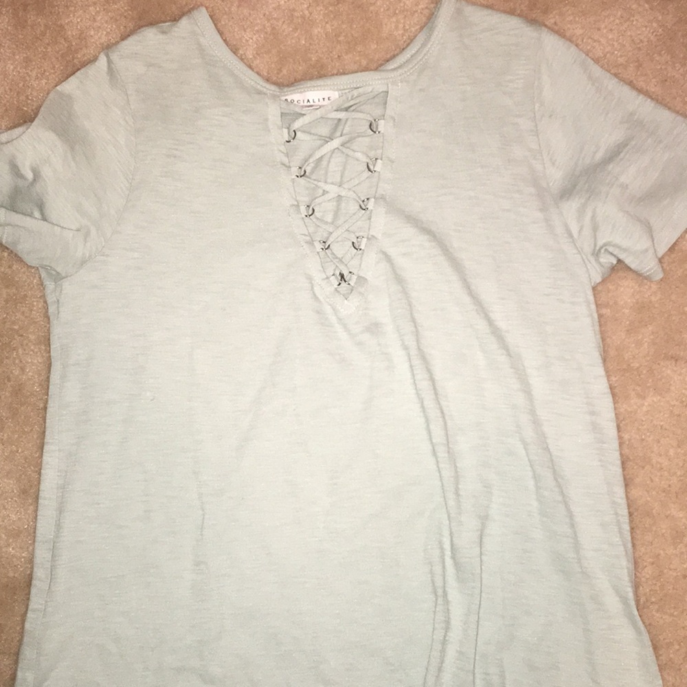 faded green colored top